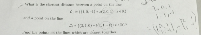 Solved What is the shortest distance between a point on the | Chegg.com