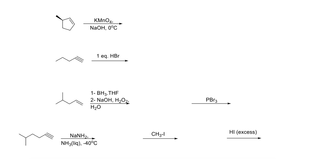 Solved Show the product(s) of the reactions bellow. Show any | Chegg.com