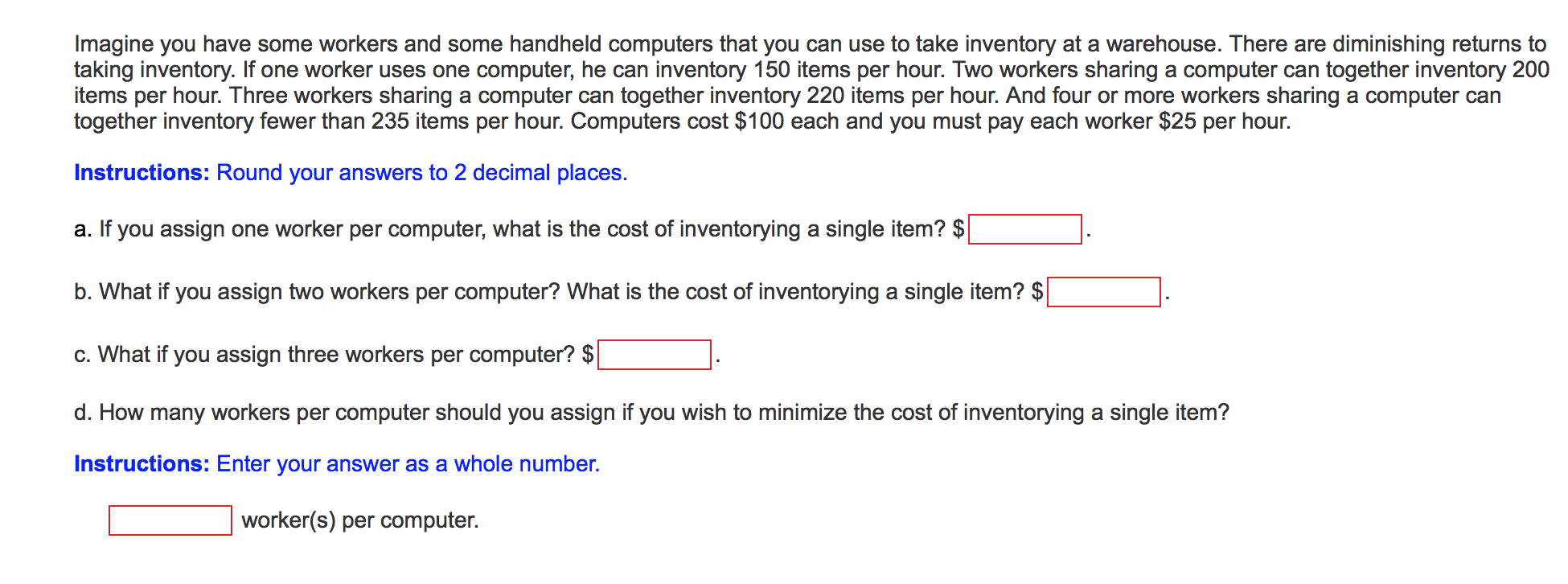 Solved Imagine you have some workers and some handheld