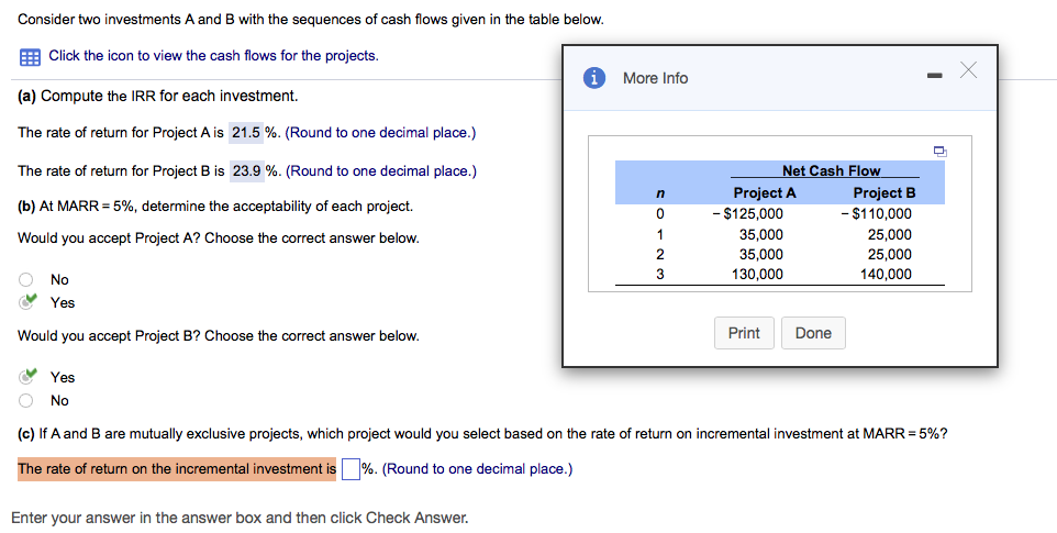 Solved Consider Two Investments A And B With The Sequences | Chegg.com