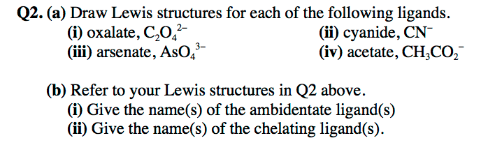 Solved Draw Lewis structures for each of the following | Chegg.com