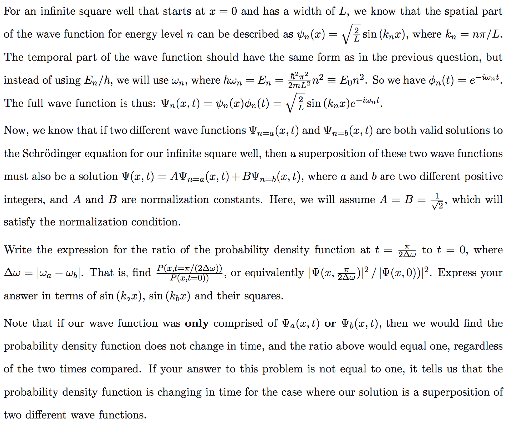 Solved For an infinite square well that starts at x - 0 and | Chegg.com