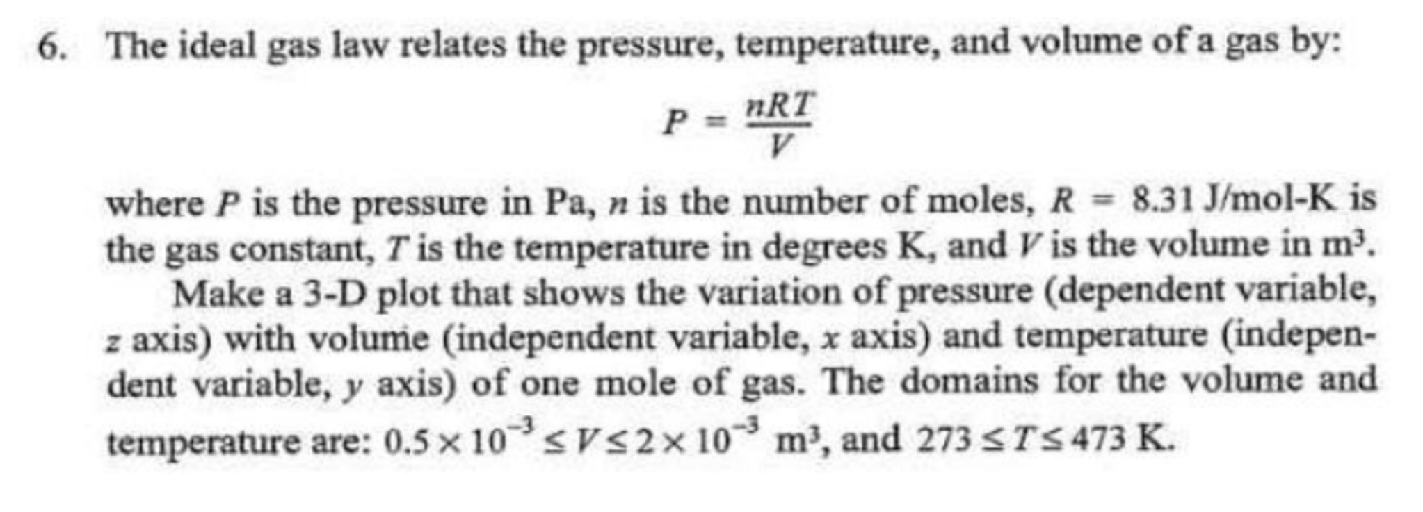 Solved The Ideal Gas Law Relates The Pressure, Temperature, | Chegg.com