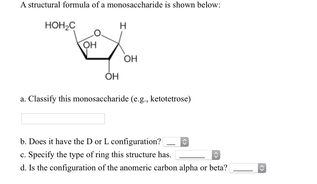 Solved A Structural Formula Of A Monosaccharide Is Shown | Chegg.com