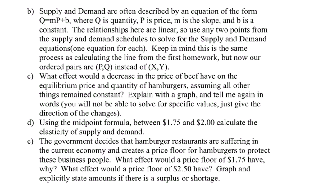 Solved B) Supply And Demand Are Often Described By An | Chegg.com