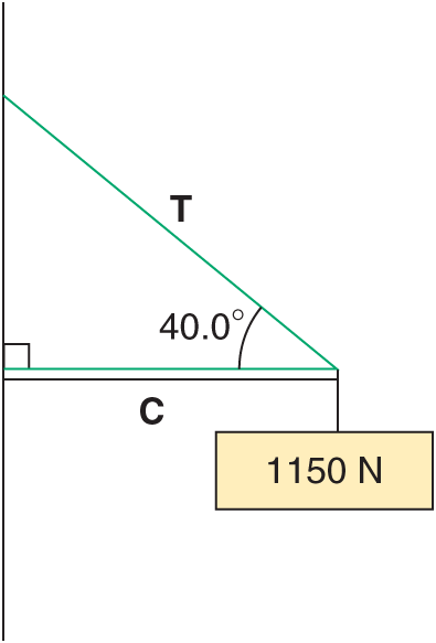 Solved Find the tension in the cable and the compression in | Chegg.com