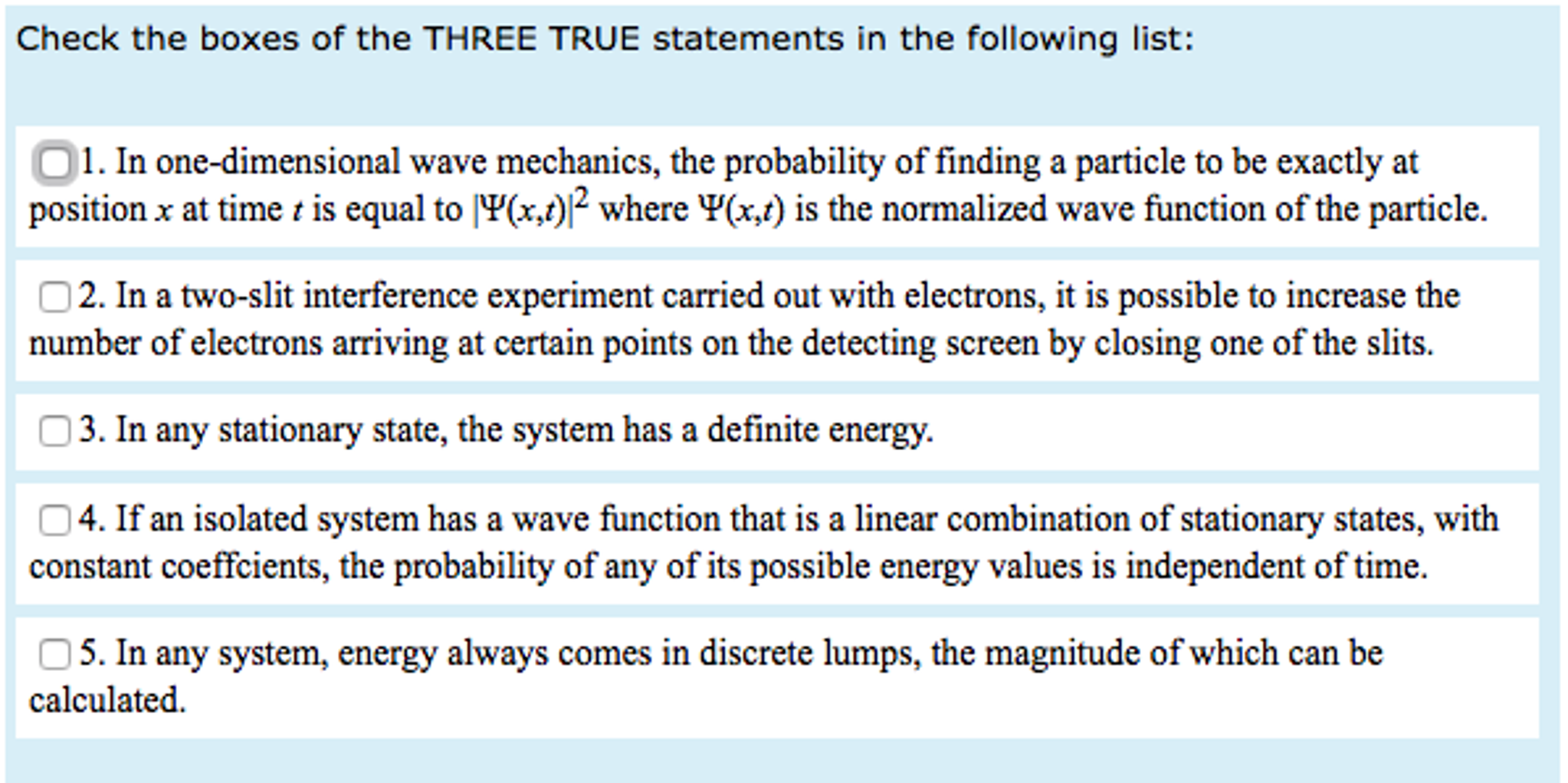 Solved Check the boxes of the THREE TRUE statements in the