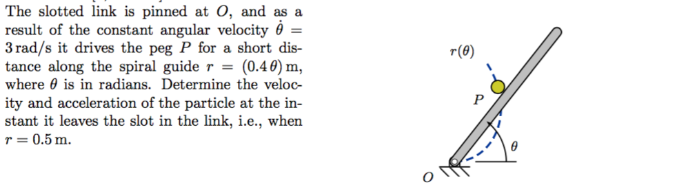 Solved The slotted link is pinned at O, and as a result of | Chegg.com