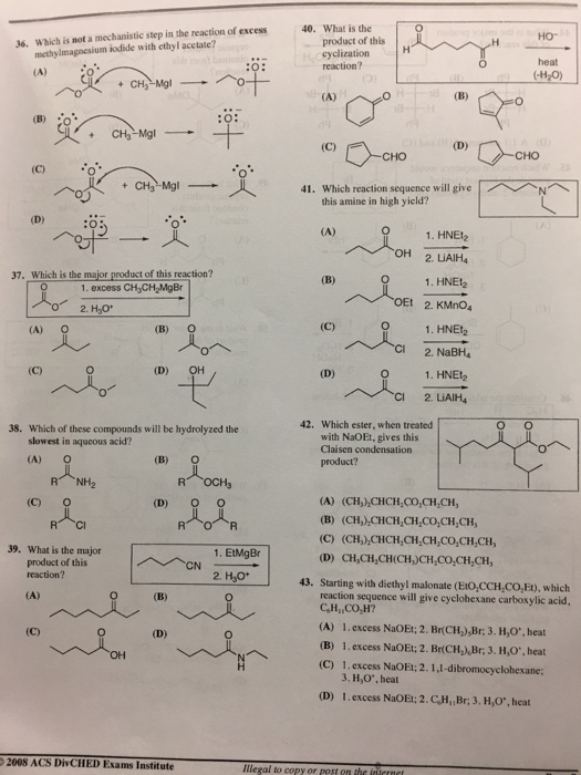 Solved Which is not a mechanistic step in the reaction of | Chegg.com
