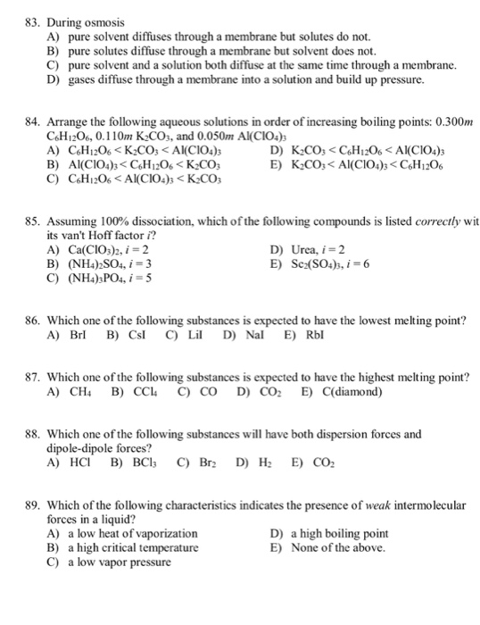 Solved During osmosis pure solvent diffuses through a | Chegg.com