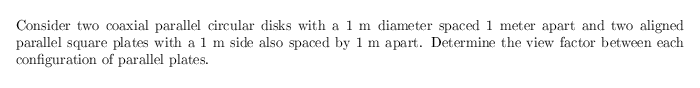 Solved Consider two coaxial parallel circular disks with a 1 | Chegg.com