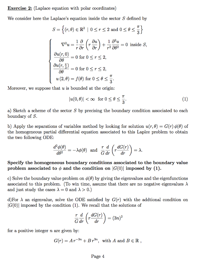 Exercise 2: (laplace Equation With Polar Coordinates) 