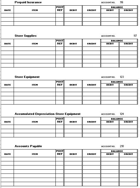 Solved Complete a general ledger for the balance sheets | Chegg.com