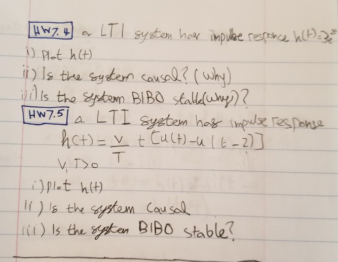 Solved A Lti System Has Impulse Response H T 3e 2t I