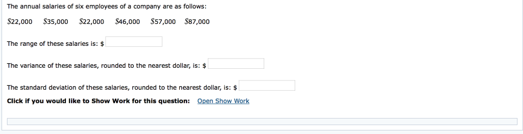 Solved The annual salaries of six employees of a company are | Chegg.com