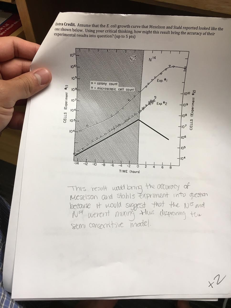 Solved Assume that the E coli growth curve that Meselson | Chegg.com