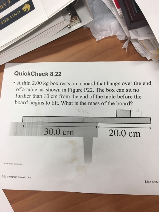 Solved A thin 2.00 kg box rests on a board that hangs over