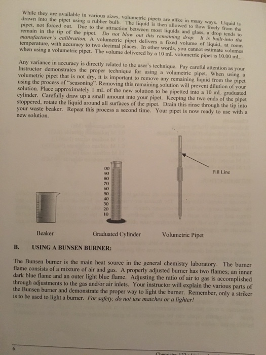 Solved A REVIEW OF BASIC EXPERIMENT LABORATORY TECHNIQUES