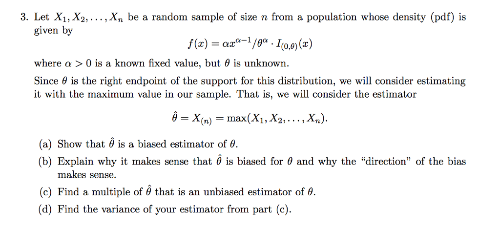 Solved 3. Let X1, X2,..., Xn Be A Random Sample Of Size N | Chegg.com