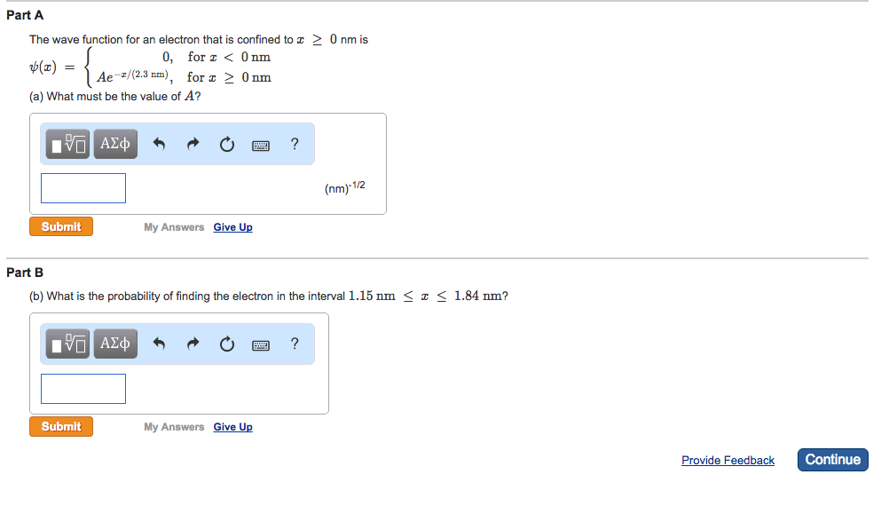 Solved The wave function for an electron that is confined to | Chegg.com