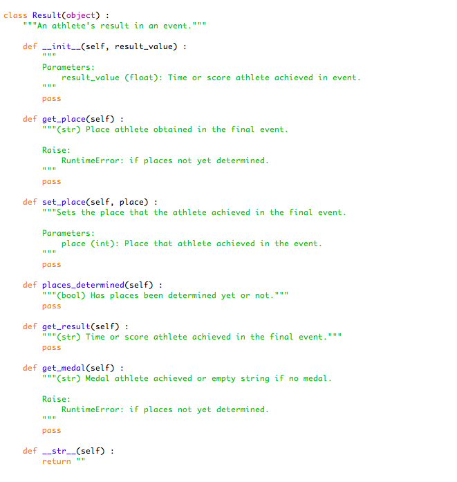 Python Question : How to make this class work ? | Chegg.com