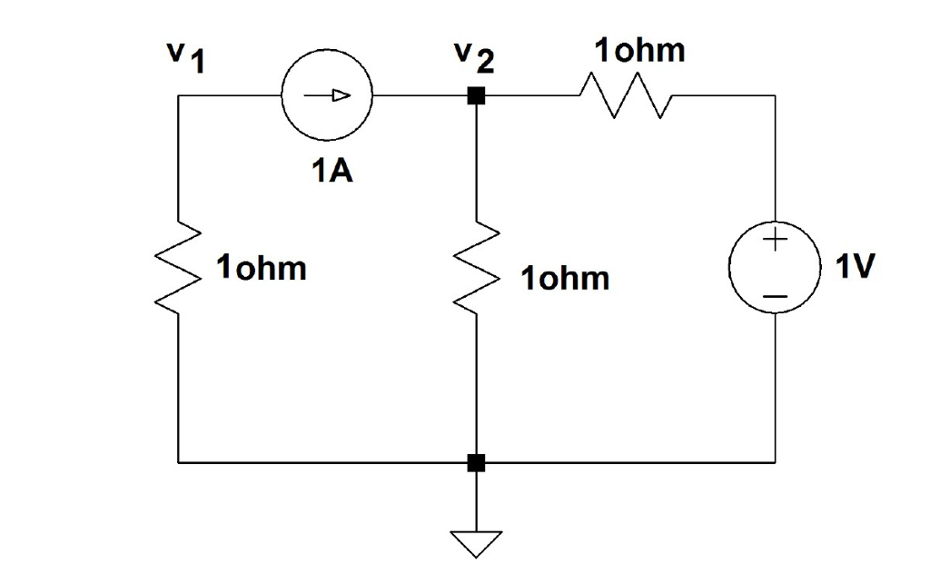 Solved I. a) Find node voltages V1 and V2 using nodal | Chegg.com