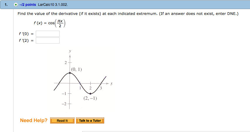 Solved Find the value of the derivative (if it exists) at | Chegg.com