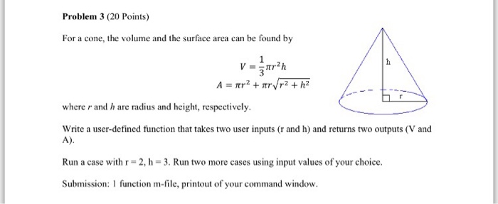 solved-for-a-cone-the-volume-and-the-surface-area-can-be-chegg