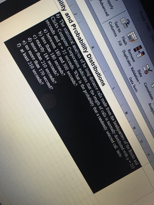 Solved The statistical analysis of he longdistance calls