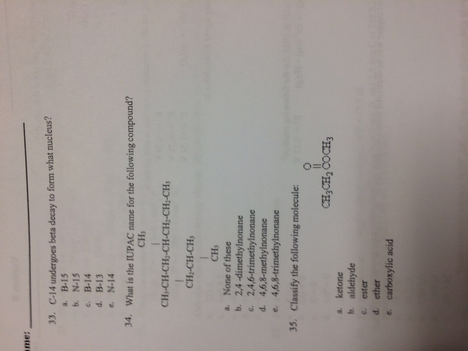 solved-c-14-undergoes-beta-decay-to-form-what-nucleus-b-15-chegg