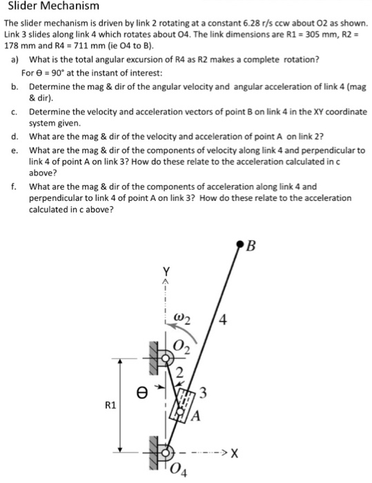 Solved Slider Mechanism The slider mechanism is driven by