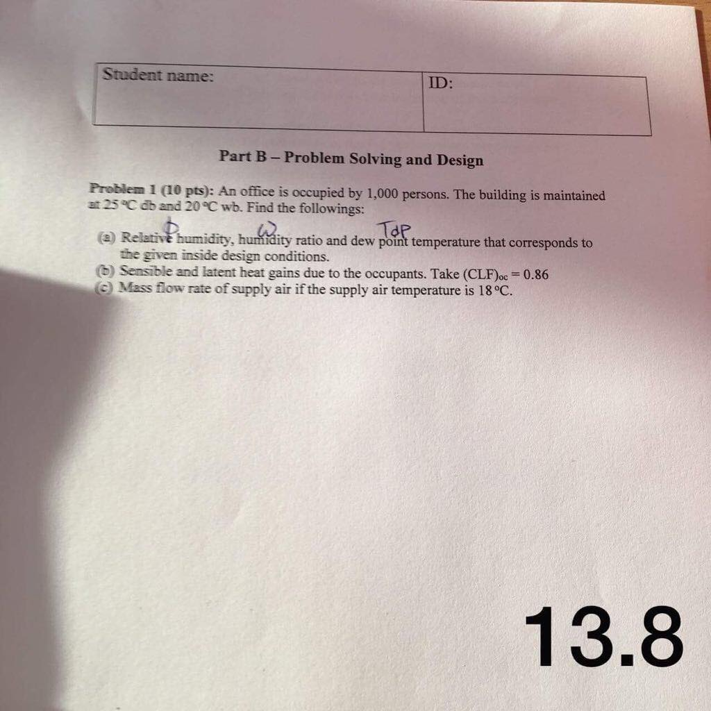 Solved Student name: ID: Part B- Problem Solving and Design | Chegg.com