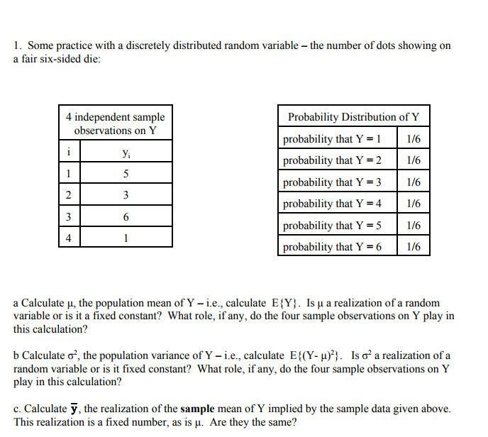 Solved 1. Some practice with a discretely distributed random | Chegg.com