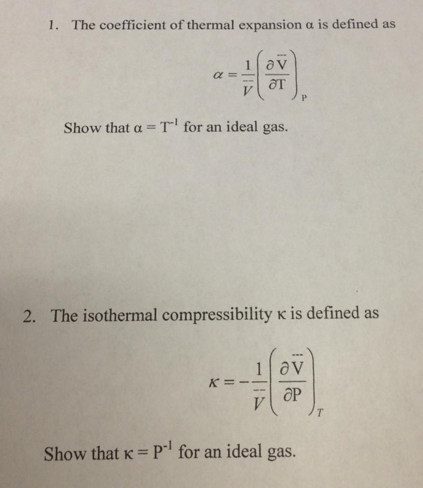 Solved The coefficient of thermal expansion a is defined as
