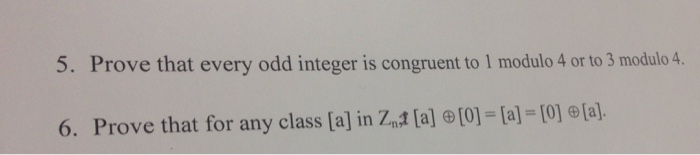 Solved Prove that every odd integer is congruent to 1 modulo | Chegg.com