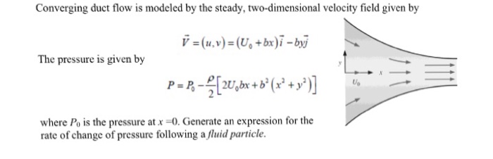 Solved Converging duct flow is modeled by the steady, | Chegg.com