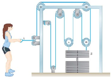 Solved An Athlete Pulls Handle A To The Left With A Constant | Chegg.com