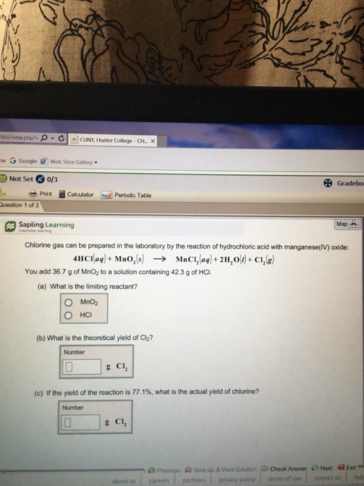 Solved Chlorine gas can be prepared in the laboratory by the