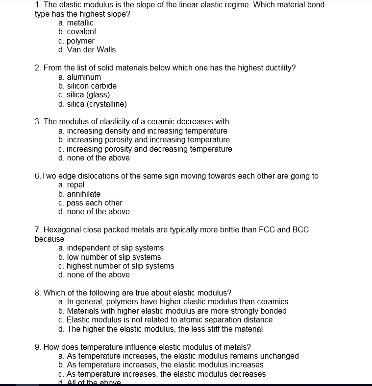 Solved Fundamental Materials. Circle the correct answer for | Chegg.com