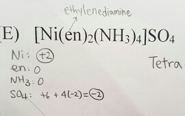 Solved ethylenedionmihe E) [Ni(én)2(NH3)4]SO4 Tetra lefra | Chegg.com