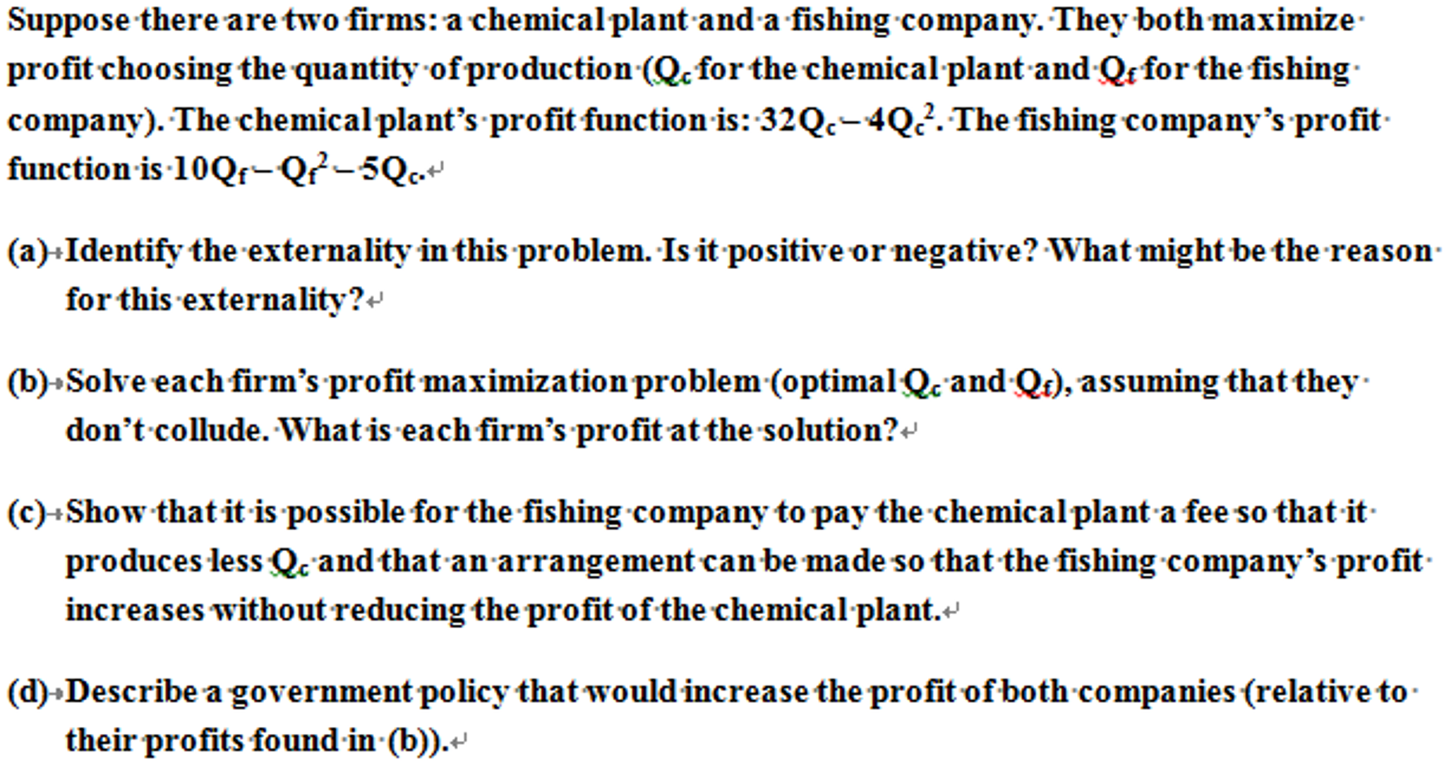 Solved Suppose There Are Two Firms: A Chemical Plant And A | Chegg.com