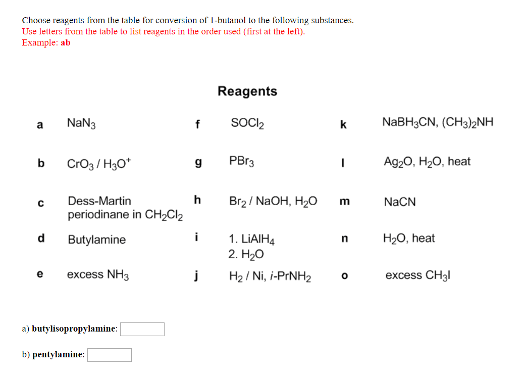 Solved Choose Reagents From The Table For Conversion Of | Chegg.com