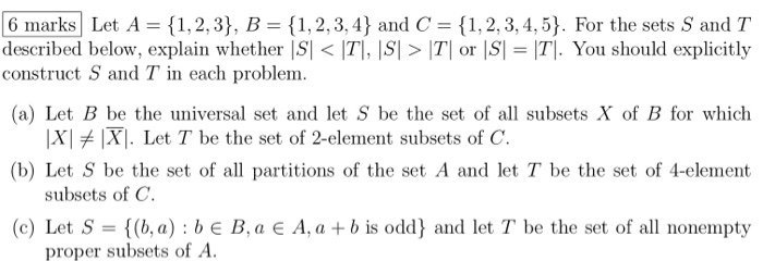 Solved Let A = {1, 2, 3}, B = {1, 2, 3, 4} and C = {1, 2, 3, | Chegg.com