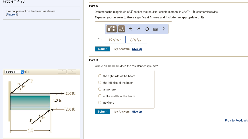 Solved Problem 4.78 Part A Two couples act on the beam as | Chegg.com