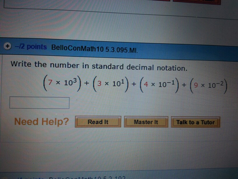 Solved write the number in standard decimal notation 7 chegg