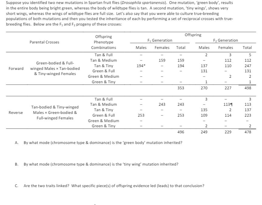 Solved Suppose you identified two new mutations in Spartan