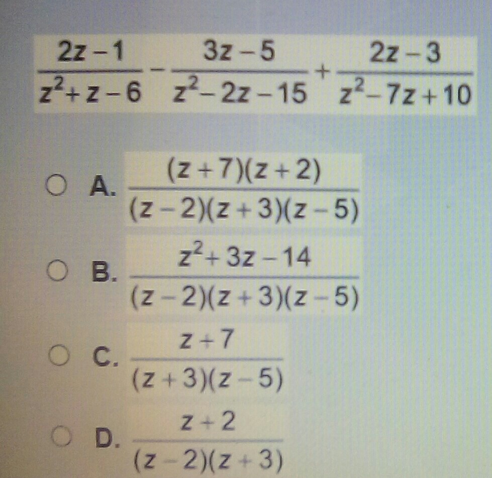 3 2 z 5 )- 1 4 z 24 )= 0