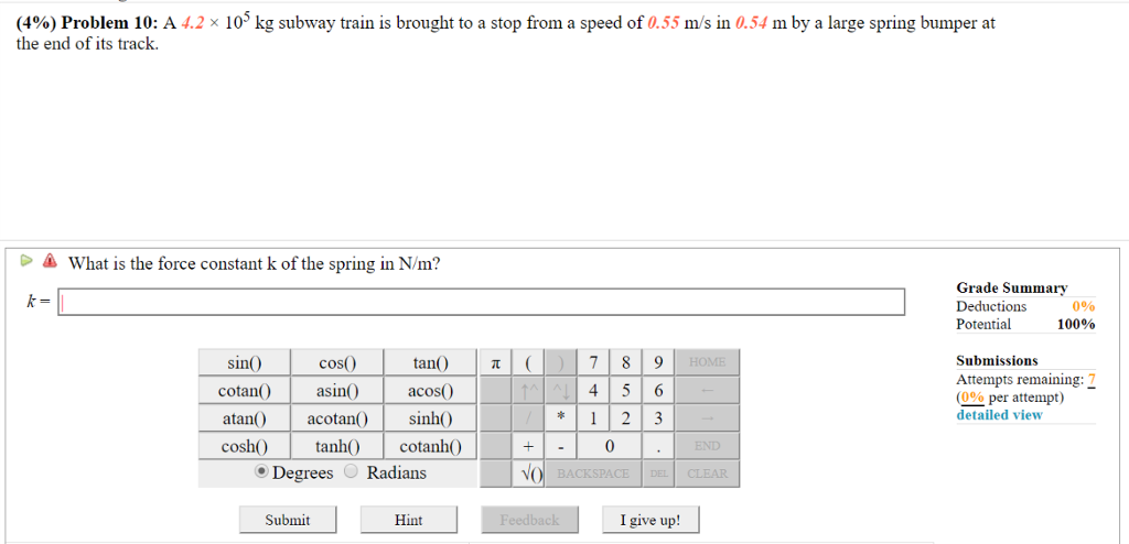 What Is The Force Constant K Of The Spring In N M