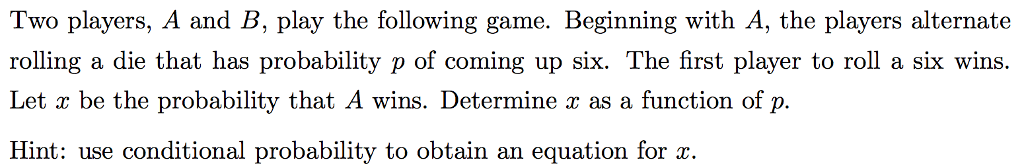 Solved Two Players, A And B, Play The Following Game. | Chegg.com