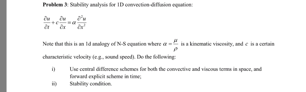 Stability Analysis For 1D Convectiondiffusion Equ...